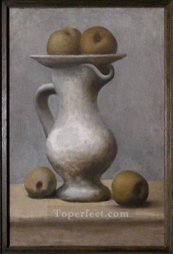 Nature morte au pichet et aux pommes 1913 Cubist Oil Paintings